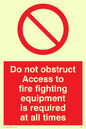 FV364: Do not obstruct fire equipment