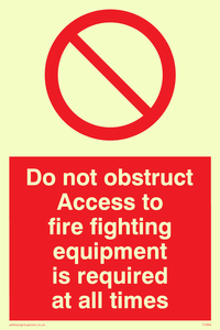 FV364: Do not obstruct fire equipment