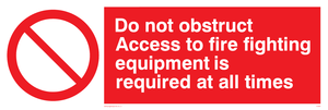 FV364: Do not obstruct fire equipment