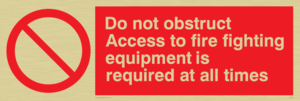 FV364: Do not obstruct fire equipment