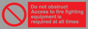 FV364: Do not obstruct fire equipment