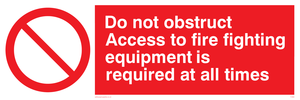 FV364: Do not obstruct fire equipment