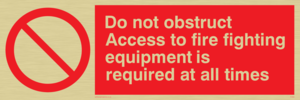 FV364: Do not obstruct fire equipment
