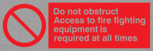 FV364: Do not obstruct fire equipment