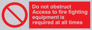 FV364: Do not obstruct fire equipment