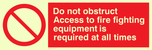FV364: Do not obstruct fire equipment