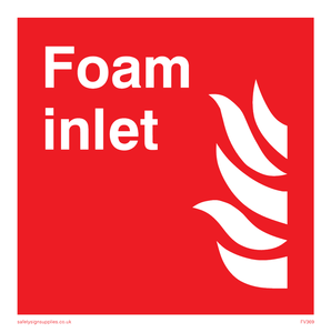 FV369: Foam inlet sign