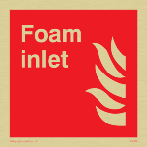 FV369: Foam inlet sign