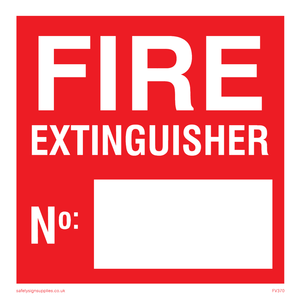 FV370: Fire extinguisher number sign