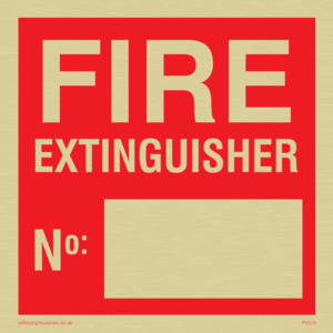 FV370: Fire extinguisher number sign
