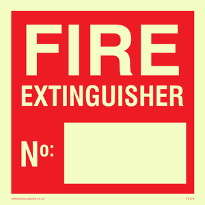 FV370: Fire extinguisher number sign