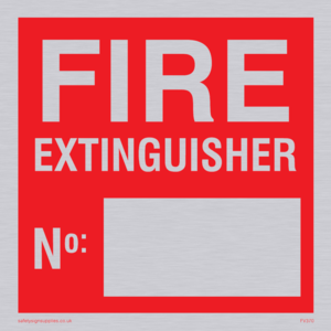 FV370: Fire extinguisher number sign