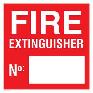 FV370: Fire extinguisher number sign