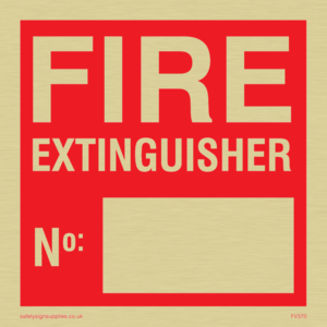FV370: Fire extinguisher number sign