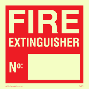 FV370: Fire extinguisher number sign