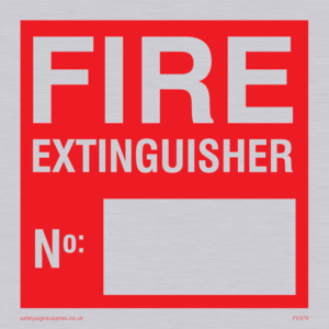 FV370: Fire extinguisher number sign