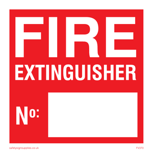 FV370: Fire extinguisher number sign