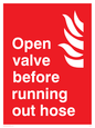 FV371: open valve before running out hose