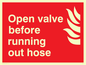 FV371: open valve before running out hose