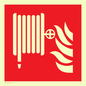 FV647: Fire hose reel and flames sign