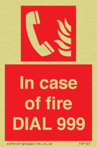 FV7145: In case of fire DIAL 999