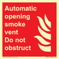 FV7853: Automatic opening smoke vent. Do not obstruct.