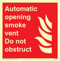 FV7853: Automatic opening smoke vent. Do not obstruct.