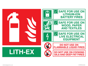 FZ13750: LITH-EX Fire Extinguisher Identification Sign