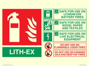 FZ13750: LITH-EX Fire Extinguisher Identification Sign