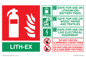 FZ13750: LITH-EX Fire Extinguisher Identification Sign