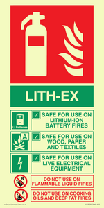 FZ13750: LITH-EX Fire Extinguisher Identification Sign