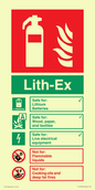 FZ13750: LITH-EX Fire Extinguisher Identification Sign