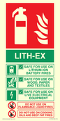FZ13750: LITH-EX Fire Extinguisher Identification Sign