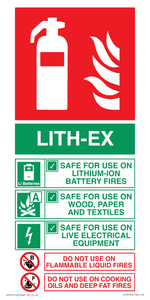 FZ13750: LITH-EX Fire Extinguisher Identification Sign