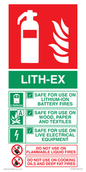 FZ13750: LITH-EX Fire Extinguisher Identification Sign