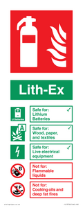 FZ13750: LITH-EX Fire Extinguisher Identification Sign
