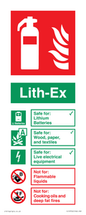 FZ13750: LITH-EX Fire Extinguisher Identification Sign