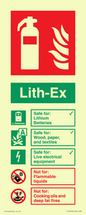 FZ13750: LITH-EX Fire Extinguisher Identification Sign