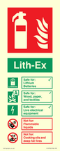 FZ13750: LITH-EX Fire Extinguisher Identification Sign