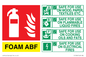 FZ1404: ABF Foam Fire Extinguisher Identification Sign