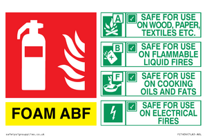 FZ1404: ABF Foam Fire Extinguisher Identification Sign