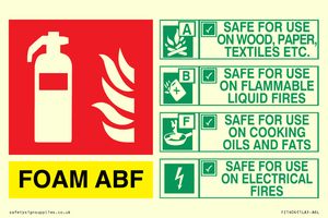 FZ1404: ABF Foam Fire Extinguisher Identification Sign