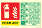 FZ1404: ABF Foam Fire Extinguisher Identification Sign