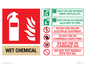 FZ14830: WET CHEMICAL Fire Extinguisher Identification Sign