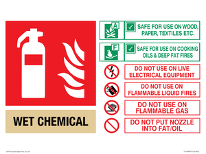 FZ14830: WET CHEMICAL Fire Extinguisher Identification Sign