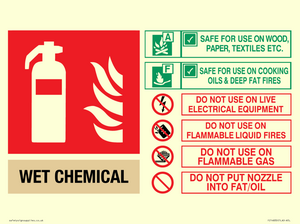 FZ14830: WET CHEMICAL Fire Extinguisher Identification Sign
