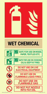 FZ14830: WET CHEMICAL Fire Extinguisher Identification Sign