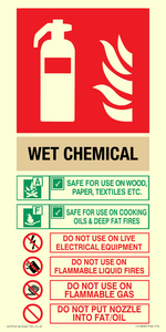 FZ14830: WET CHEMICAL Fire Extinguisher Identification Sign