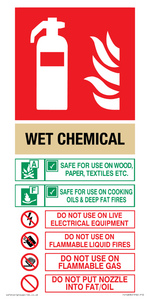 FZ14830: WET CHEMICAL Fire Extinguisher Identification Sign