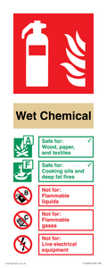 FZ14830: WET CHEMICAL Fire Extinguisher Identification Sign